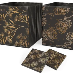 Raumteiler Tetra Schwarz 72.6 x 72 cm mit 4 Faltboxen opt.1 Vicco