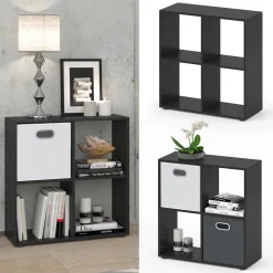 Raumteiler Tetra Schwarz 72.6 x 72 cm Vicco