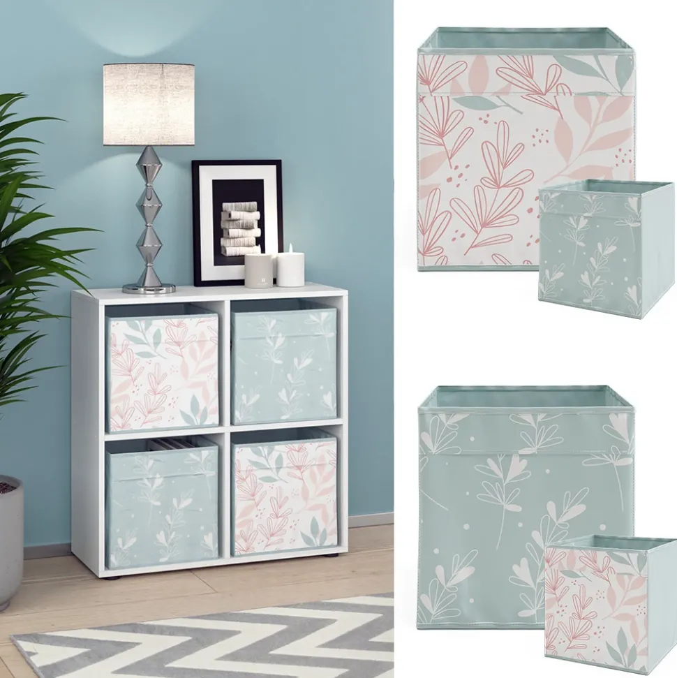 Raumteiler Tetra Weiß 72.6 x 72 cm mit 4 Faltboxen opt.1 Vicco