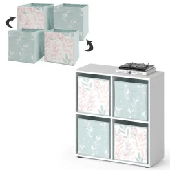 Raumteiler Tetra Weiß 72.6 x 72 cm mit 4 Faltboxen opt.1 Vicco