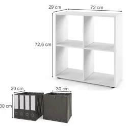 Raumteiler Tetra Weiß 72.6 x 72 cm mit 2 Faltboxen Vicco