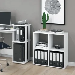 Raumteiler Tetra Weiß 72.6 x 72 cm mit 2 Faltboxen Vicco