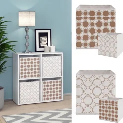 Raumteiler Tetra Weiß 72.6 x 72 cm mit 4 Faltboxen opt.2 Vicco