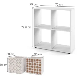Raumteiler Tetra Weiß 72.6 x 72 cm mit 4 Faltboxen opt.2 Vicco