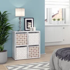 Raumteiler Tetra Weiß 72.6 x 72 cm mit 4 Faltboxen opt.2 Vicco