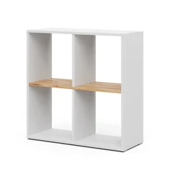 Raumteiler Tetra Weiß/Goldkraft Eiche 72 x 72.6 cm Vicco