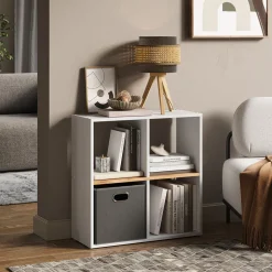 Raumteiler Tetra Weiß/Goldkraft Eiche 72 x 72.6 cm Vicco