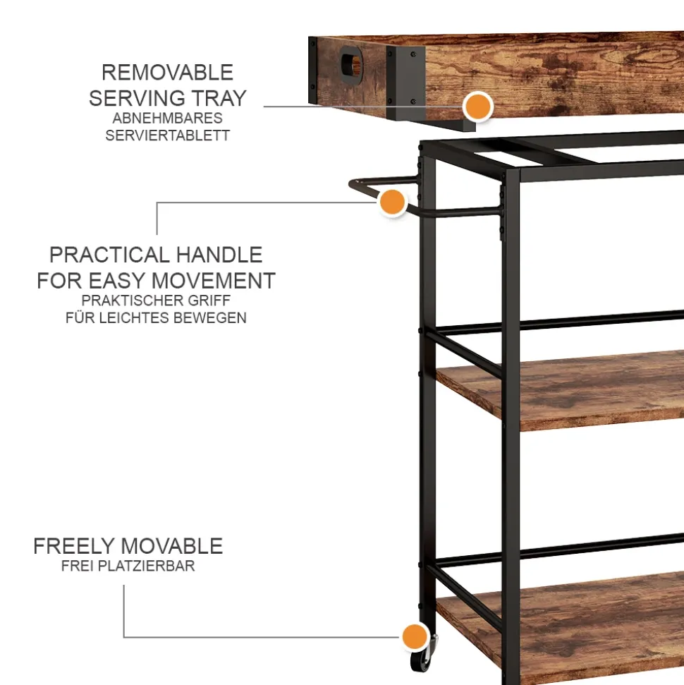 Rollcontainer Fyrk Eiche rustikal 65 x 84.5 cm Vicco