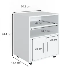 Rollcontainer Novak Weiß 48.4 x 60.2 cm Vicco