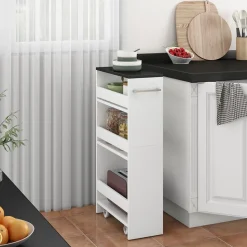 Rollcontainer Rivo Weiß/Anthrazit 20 x 84.4 cm Vicco