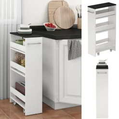 Rollcontainer Rivo Weiß/Anthrazit 20 x 84.4 cm Vicco