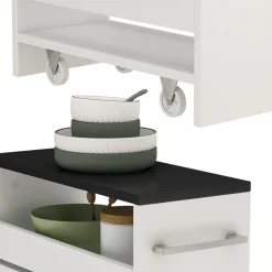 Rollcontainer Rivo Weiß/Anthrazit 20 x 84.4 cm Vicco