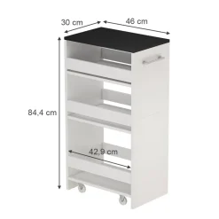 Rollcontainer Rivo Weiß/Anthrazit 30 x 84.8 cm Vicco