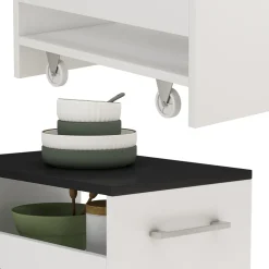 Rollcontainer Rivo Weiß/Anthrazit 30 x 84.8 cm Vicco