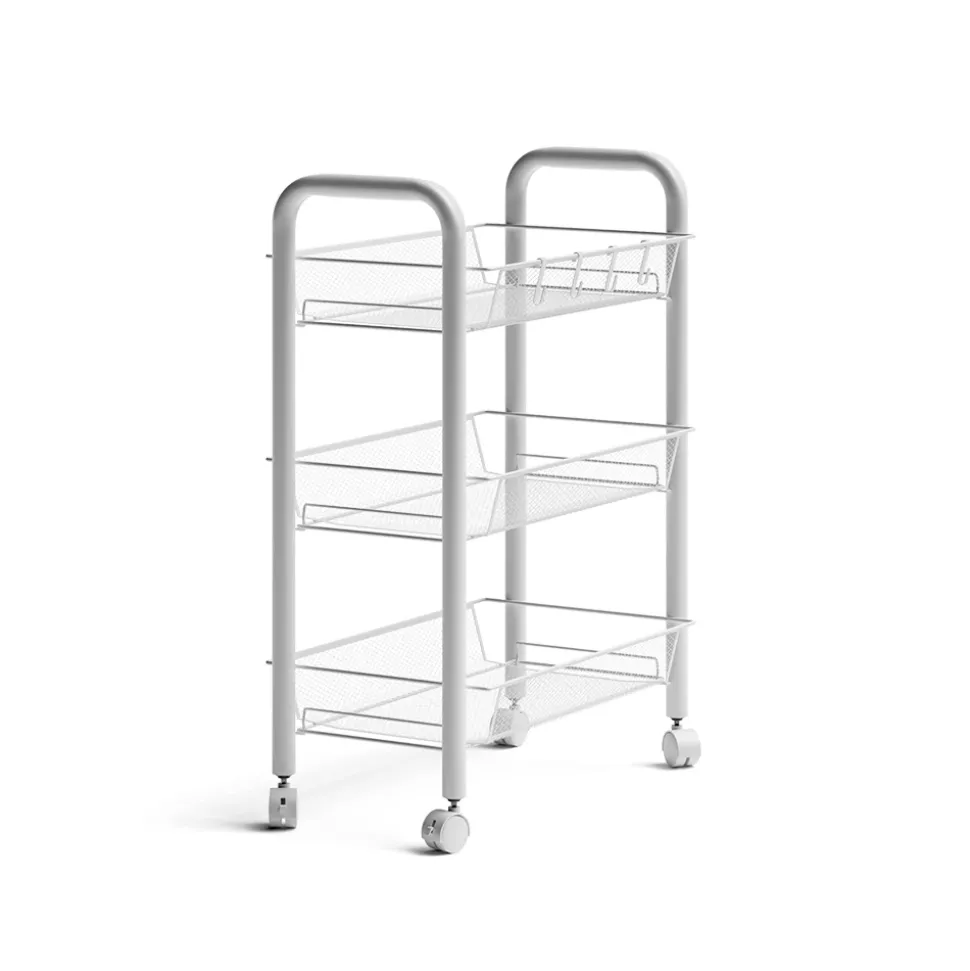 Rollcontainer Tarro Weiß 45 x 64 cm mit 3 Ablagefächern Vicco