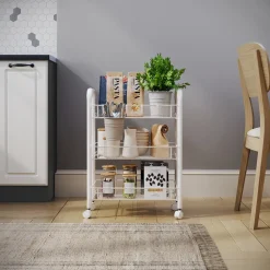 Rollcontainer Tarro Weiß 45 x 64 cm mit 3 Ablagefächern Vicco