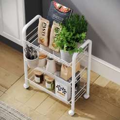 Rollcontainer Tarro Weiß 45 x 64 cm mit 3 Ablagefächern Vicco