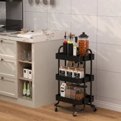 Rollcontainer Tron Schwarz 45.9 x 78.7 cm Vicco