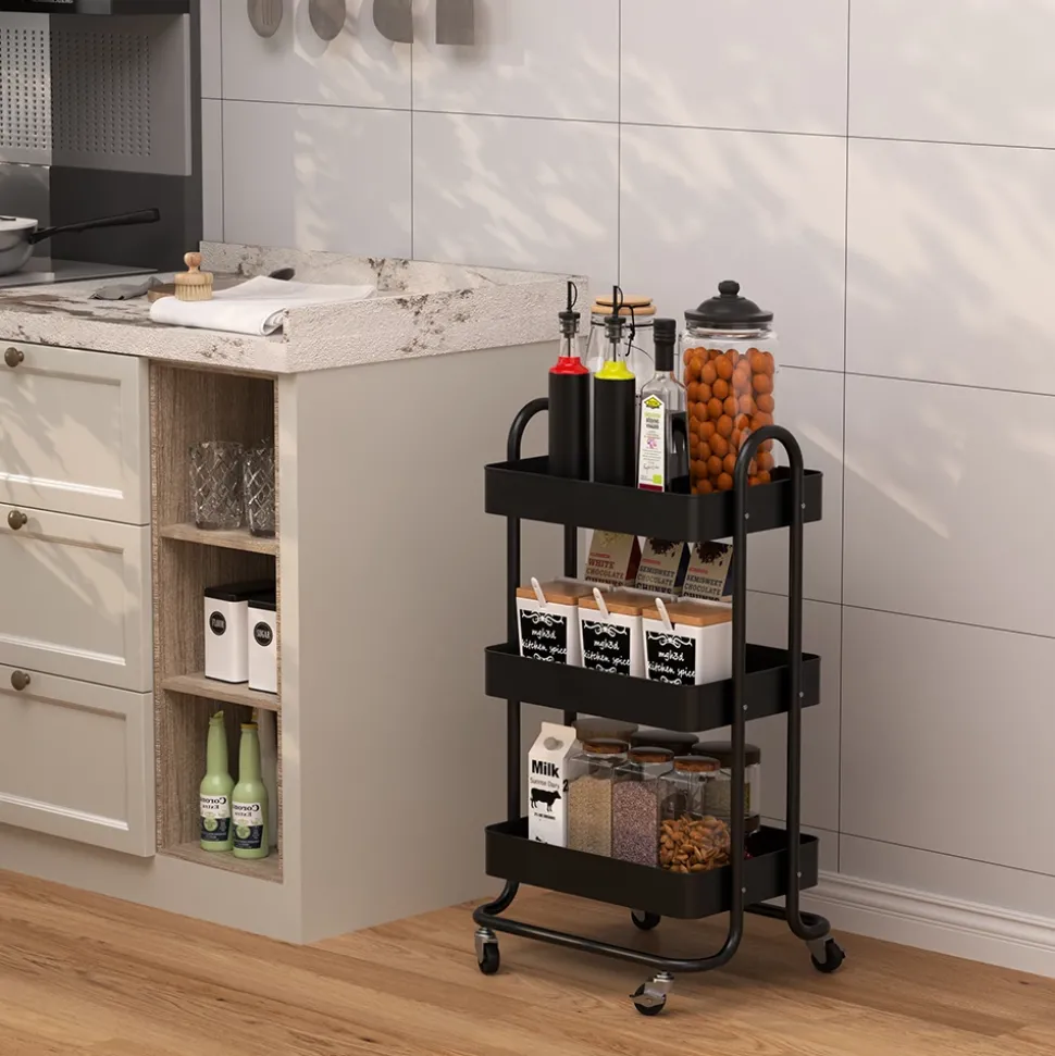 Rollcontainer Tron Schwarz 45.9 x 78.7 cm Vicco