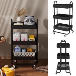 Rollcontainer Tron Schwarz 45.9 x 78.7 cm Vicco