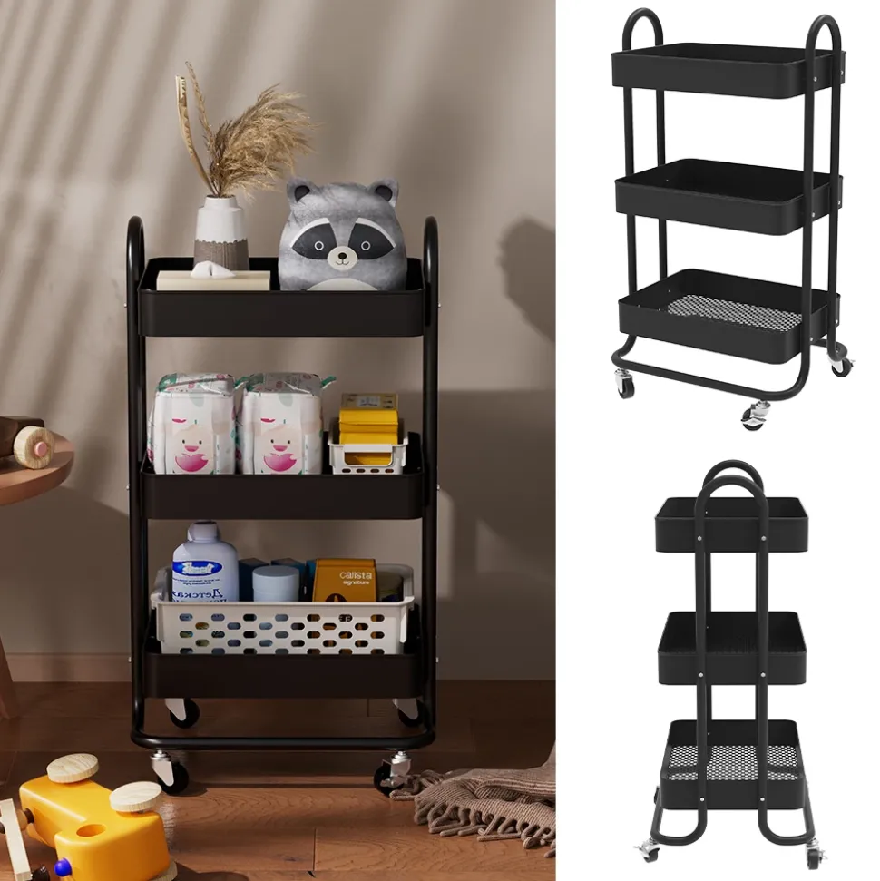 Rollcontainer Tron Schwarz 45.9 x 78.7 cm Vicco