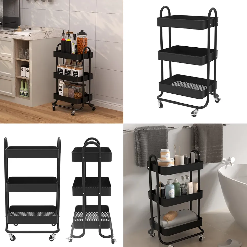 Rollcontainer Tron Schwarz 45.9 x 78.7 cm Vicco