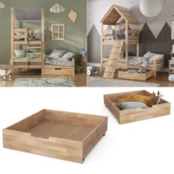 Rollschublade Teddy Naturholz 92 x 89 cm Vitalispa