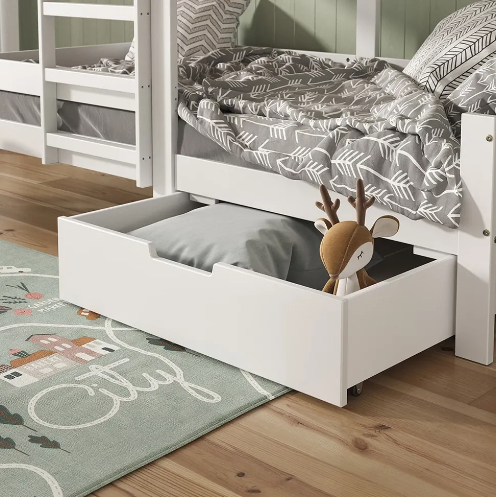 Rollschublade Teddy Weiß 92 x 89 cm Vitalispa