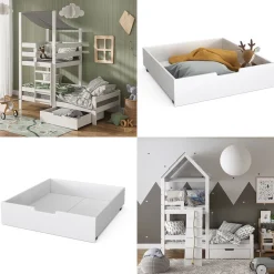 Rollschublade Teddy Weiß 92 x 89 cm Vitalispa