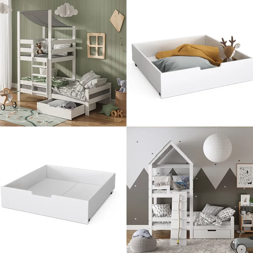 Rollschublade Teddy Weiß 92 x 89 cm Vitalispa