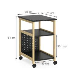 Rollwagen Elvia Schwarz 36 x 51 cm Vicco