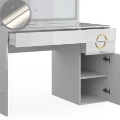 Schminktisch Adela Weiß 115 cm mit LED-Spiegel Vicco