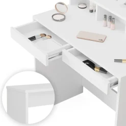 Schminktisch Ania Weiß 80 cm mit Bank Vicco