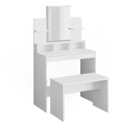 Schminktisch Ania Weiß 80 cm mit Bank Vicco