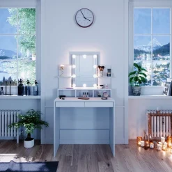 Schminktisch Ania Weiß 80 cm mit LED Beleuchtung Vicco