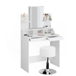 Schminktisch Ania Weiß 80 cm mit Hocker Vicco