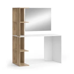 Schminktisch Tower Weiß/Sonoma 122.2 cm mit Spiegel Vicco