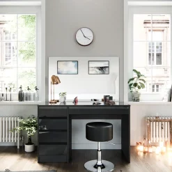 Schminktisch-Set Sherry Anthrazit 120 cm mit Hocker Vicco