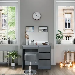 Schminktisch-Set Sherry Grau 90 cm mit Hocker Vicco
