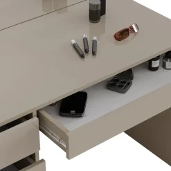 Schminktisch-Set Sherry Greige 120 cm mit Hocker Vicco