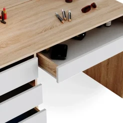 Schminktisch-Set Sherry Weiß/Sonoma 120 cm mit Hocker Vicco