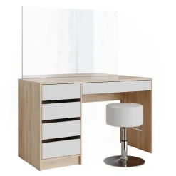 Schminktisch-Set Sherry Weiß/Sonoma 120 cm mit Hocker Vicco