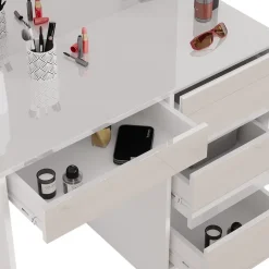 Schminktisch-Set Sherry Weiß 90 cm mit Hocker Vicco