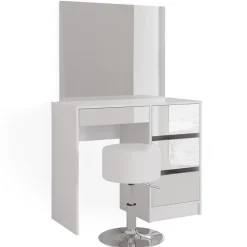 Schminktisch-Set Sherry Weiß 90 cm mit Hocker Vicco