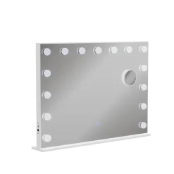 Schminktischspiegel Greta Weiß 58 x 47 cm mit LED-Beleuchtung Vicco