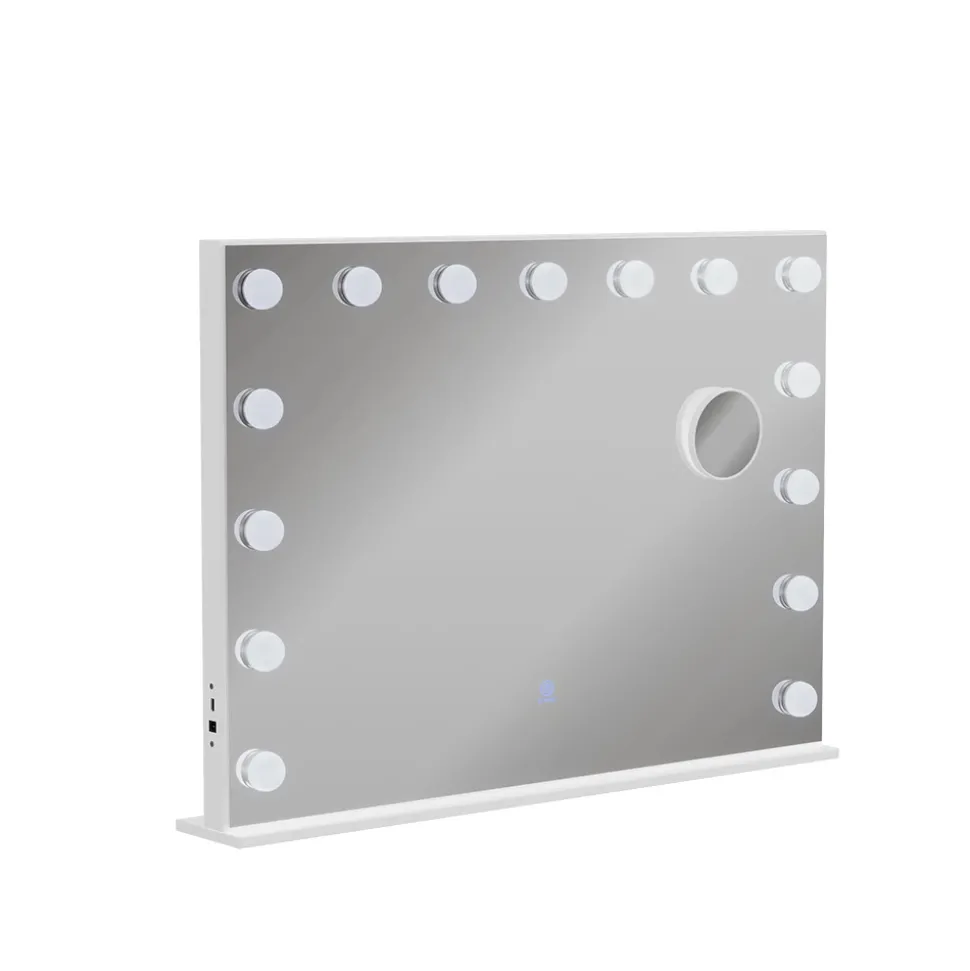 Schminktischspiegel Greta Weiß 58 x 47 cm mit LED-Beleuchtung Vicco