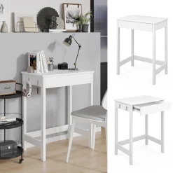 Schreibtisch Surrey Weiß 60 x 40 cm mit Schublade Vicco