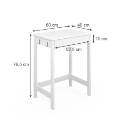 Schreibtisch Surrey Weiß 60 x 40 cm mit Schublade Vicco