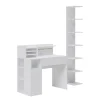 Schreibtisch Weiß 2 Teile, mit Bücherregal Vicco