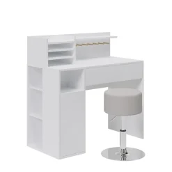 Schreibtisch Weiß 2 Teile, mit Hocker Vicco